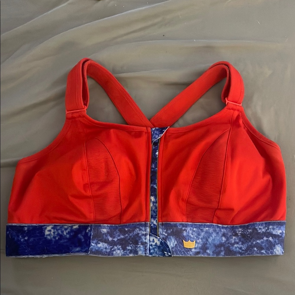 SHEFIT Red and Blue Sports Bra